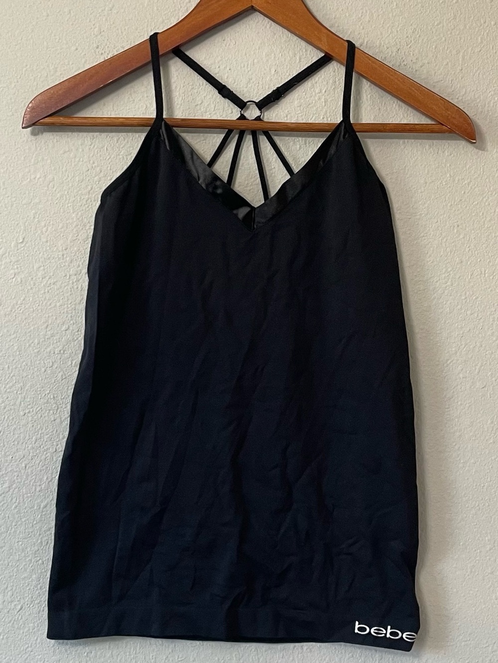 Bebe Shapewear Women’s XL Black Strappy Back Camisole Tank Top